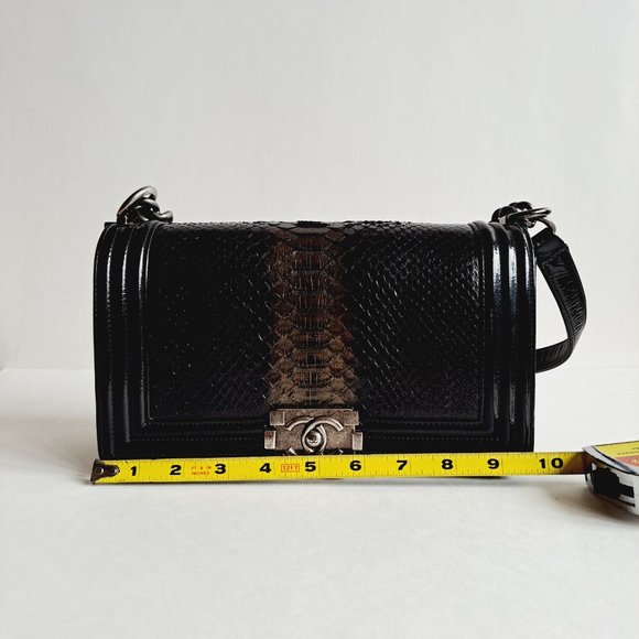 Chanel Black Python Medium Boy Flap Bag - Picture 14 of 16